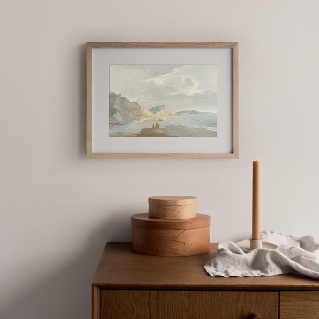 Vintage Muted Coastal Art Print | Antique Seascape Wall Decor