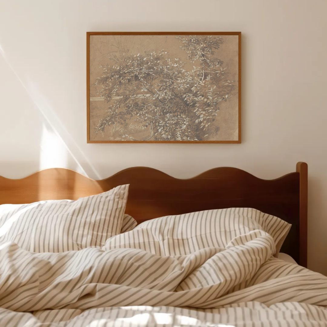 Vintage Botanical Sketch Art | Minimalist Neutral Floral Print 