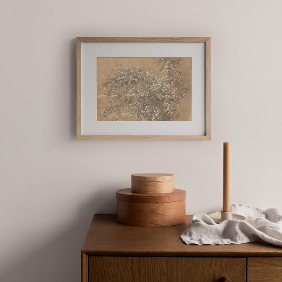 Vintage Botanical Sketch Art | Minimalist Neutral Floral Print 