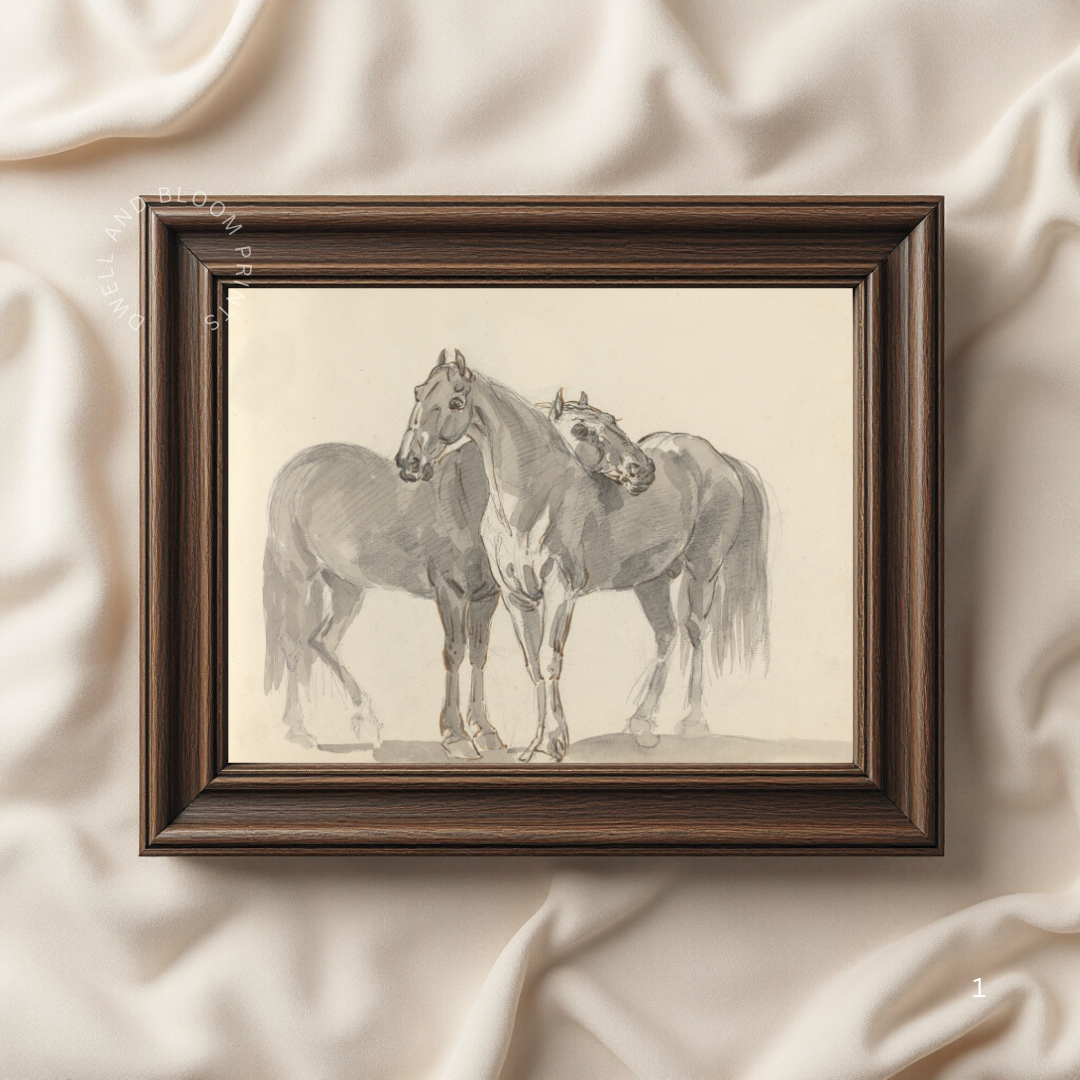 Vintage Horse Print | Vintage Horse Sketch Art Printable