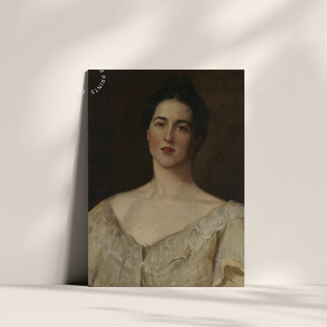 Moody Woman Portrait Painting | Vintage Woman Portrait Wall Art