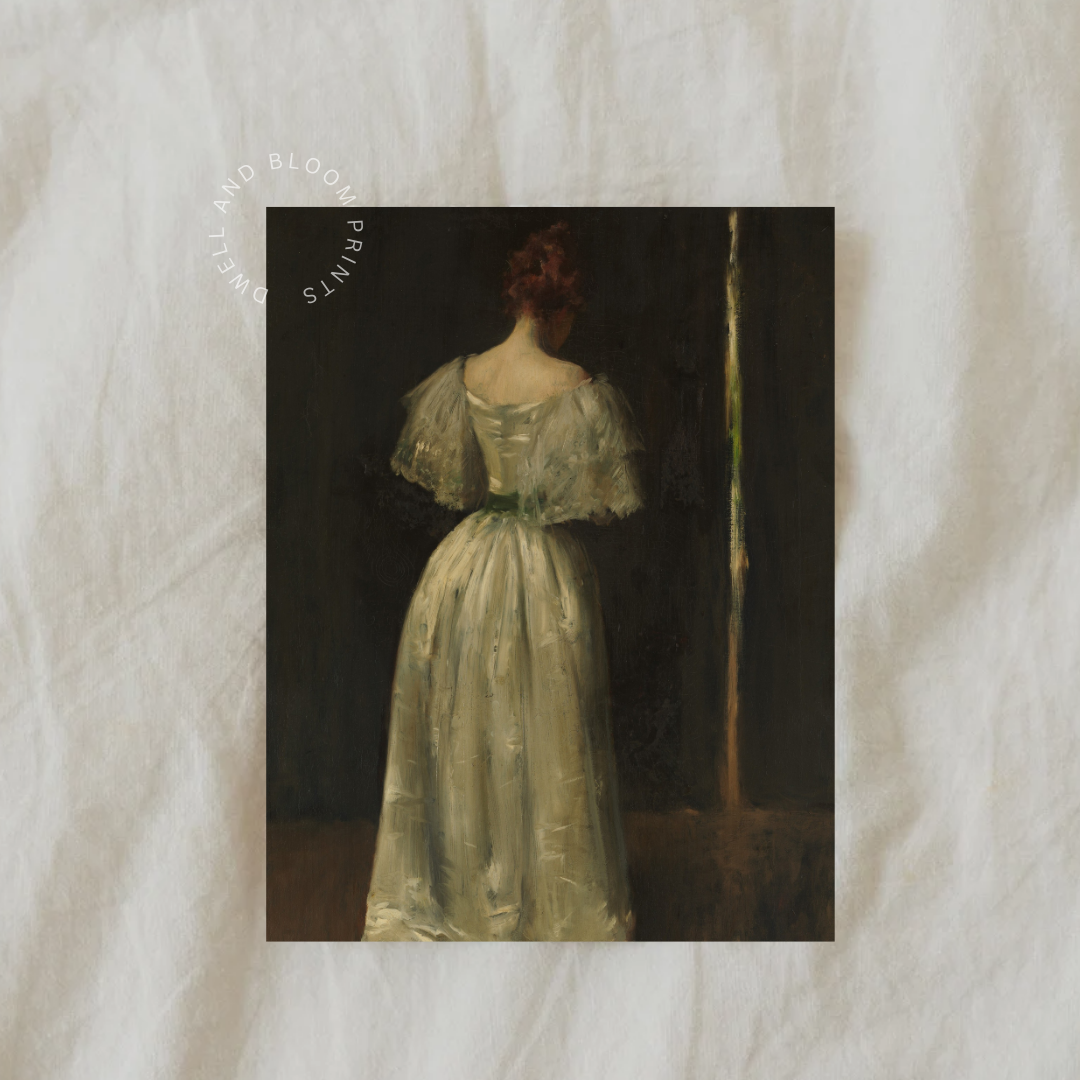 Moody Vintage Woman Portrait Painting | Vintage Woman Art Print