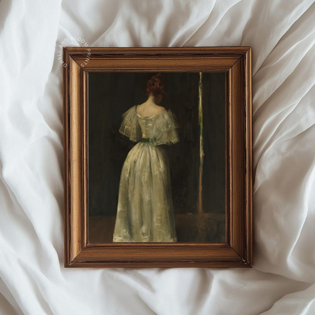 Moody Vintage Woman Portrait Painting | Vintage Woman Art Print