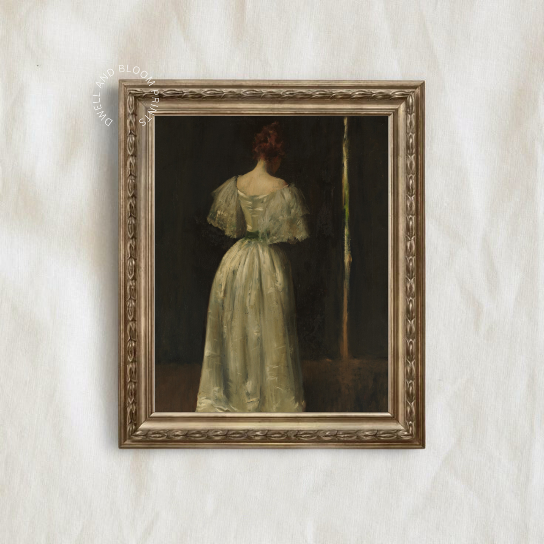 Moody Vintage Woman Portrait Painting | Vintage Woman Art Print