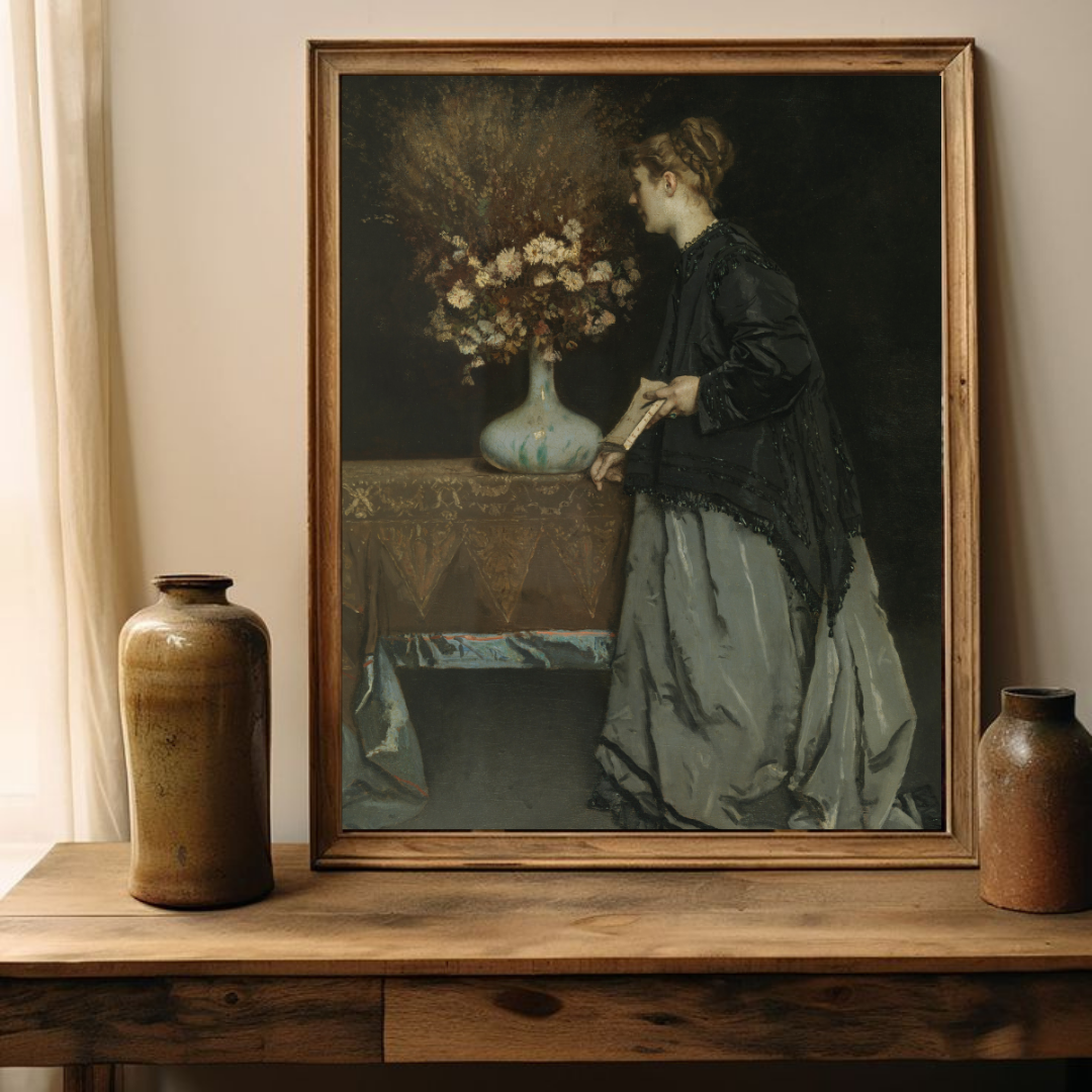 Vintage Moody Woman Portrait | Moody Female Portrait Art Print