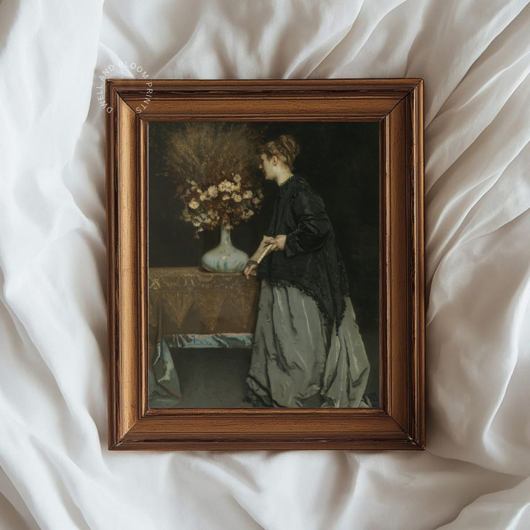 Vintage Moody Woman Portrait | Moody Female Portrait Art Print