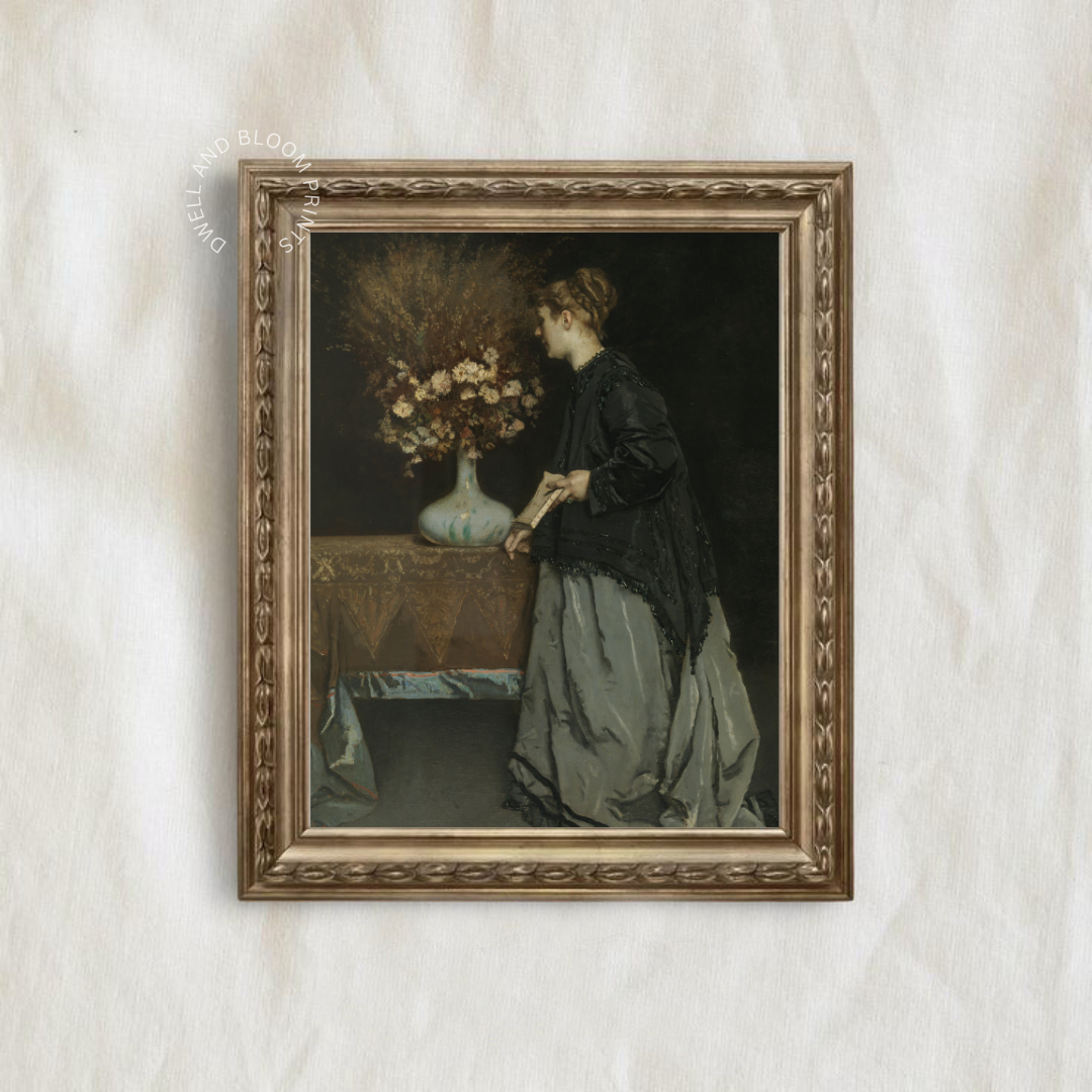 Vintage Moody Woman Portrait | Moody Female Portrait Art Print