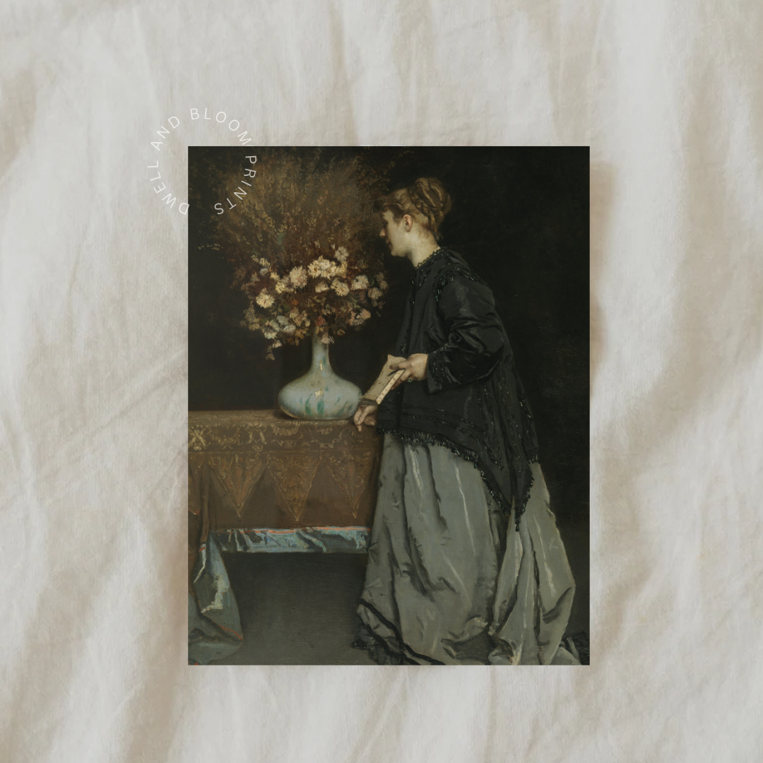 Vintage Moody Woman Portrait | Moody Female Portrait Art Print