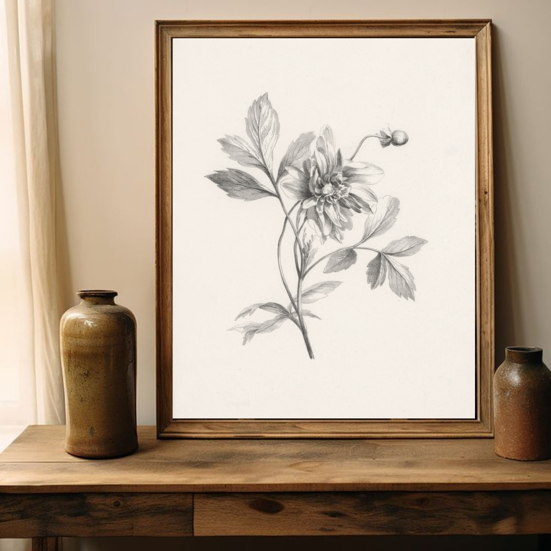 Vintage Botanical Illustration | Neutral Botanical Art Print