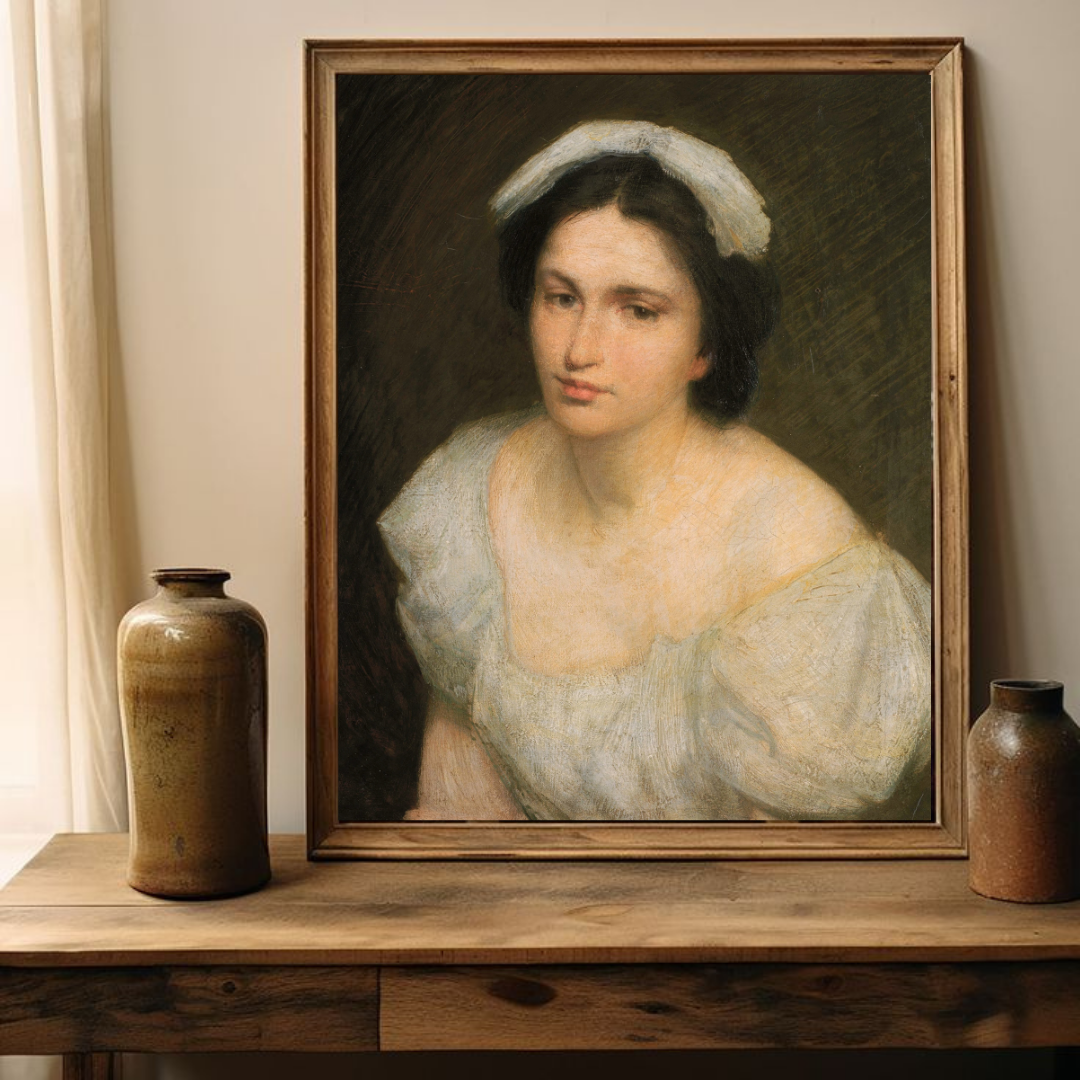 Vintage Woman Portrait Painting | Vintage Woman Portrait Wall Art 