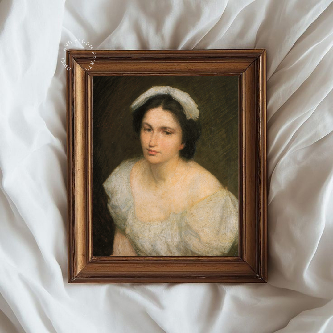 Vintage Woman Portrait Painting | Vintage Woman Portrait Wall Art 