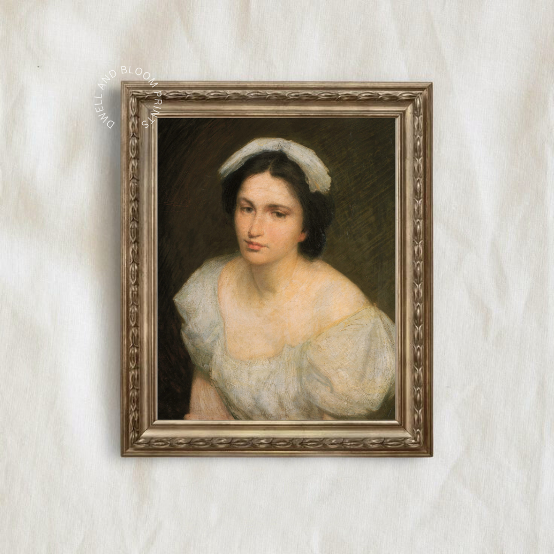 Vintage Woman Portrait Painting | Vintage Woman Portrait Wall Art 