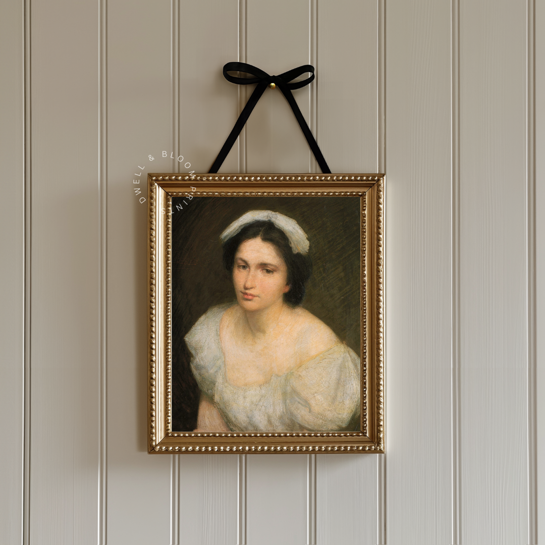 Vintage Woman Portrait Painting | Vintage Woman Portrait Wall Art 