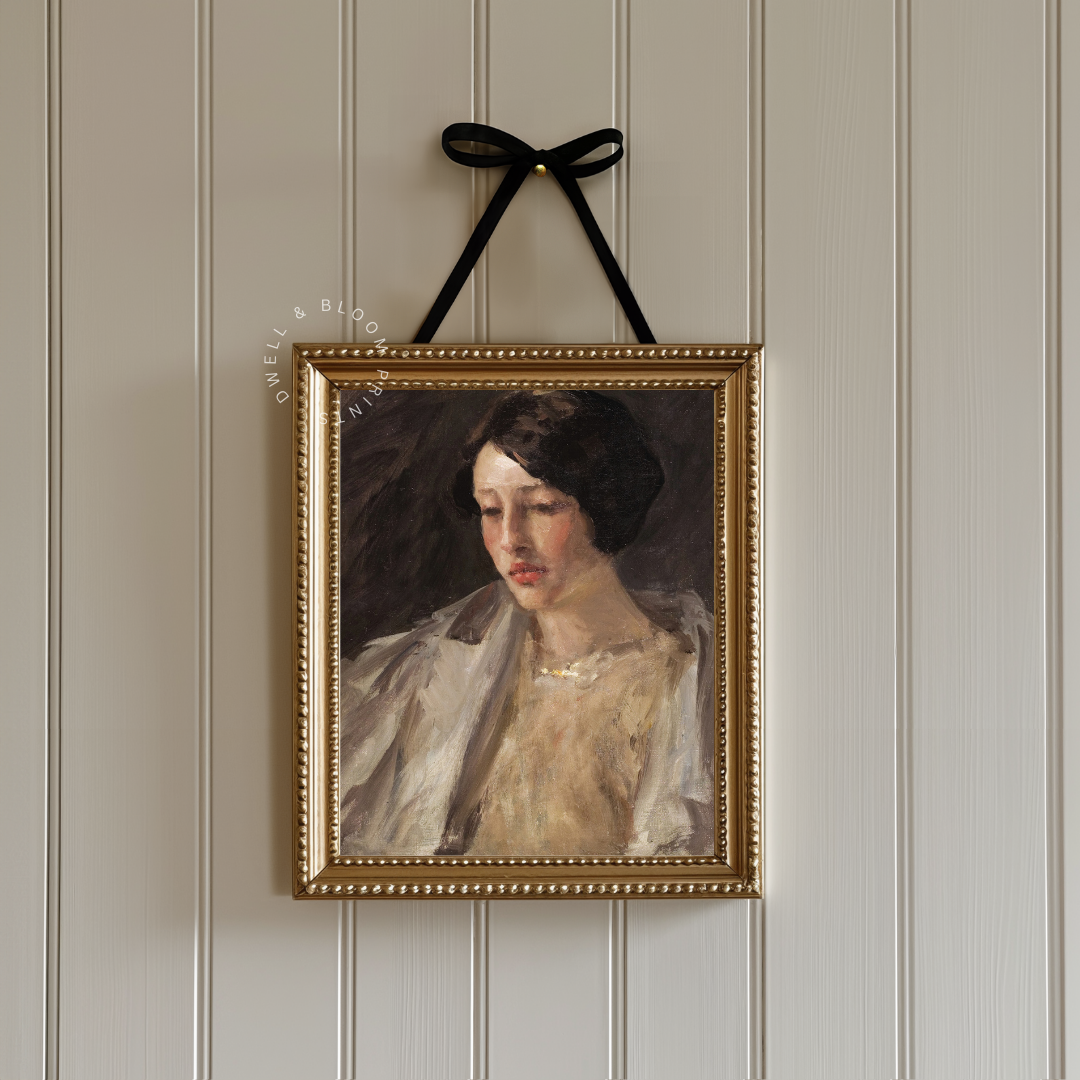 Vintage Moody Woman Portrait | Antique Feminine Art Print 