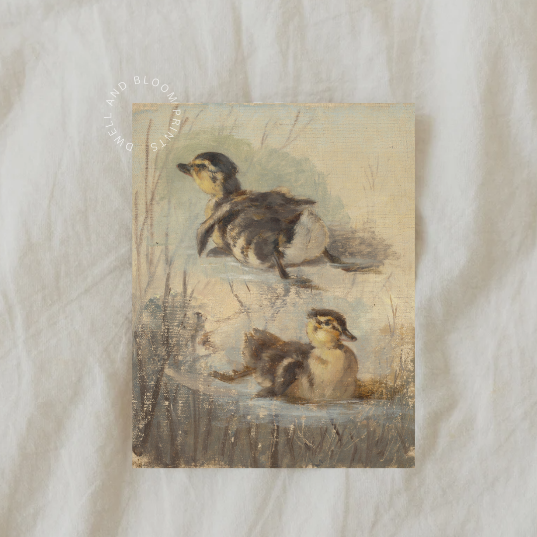 Vintage Duck Painting | Vintage Nursery Wall Art