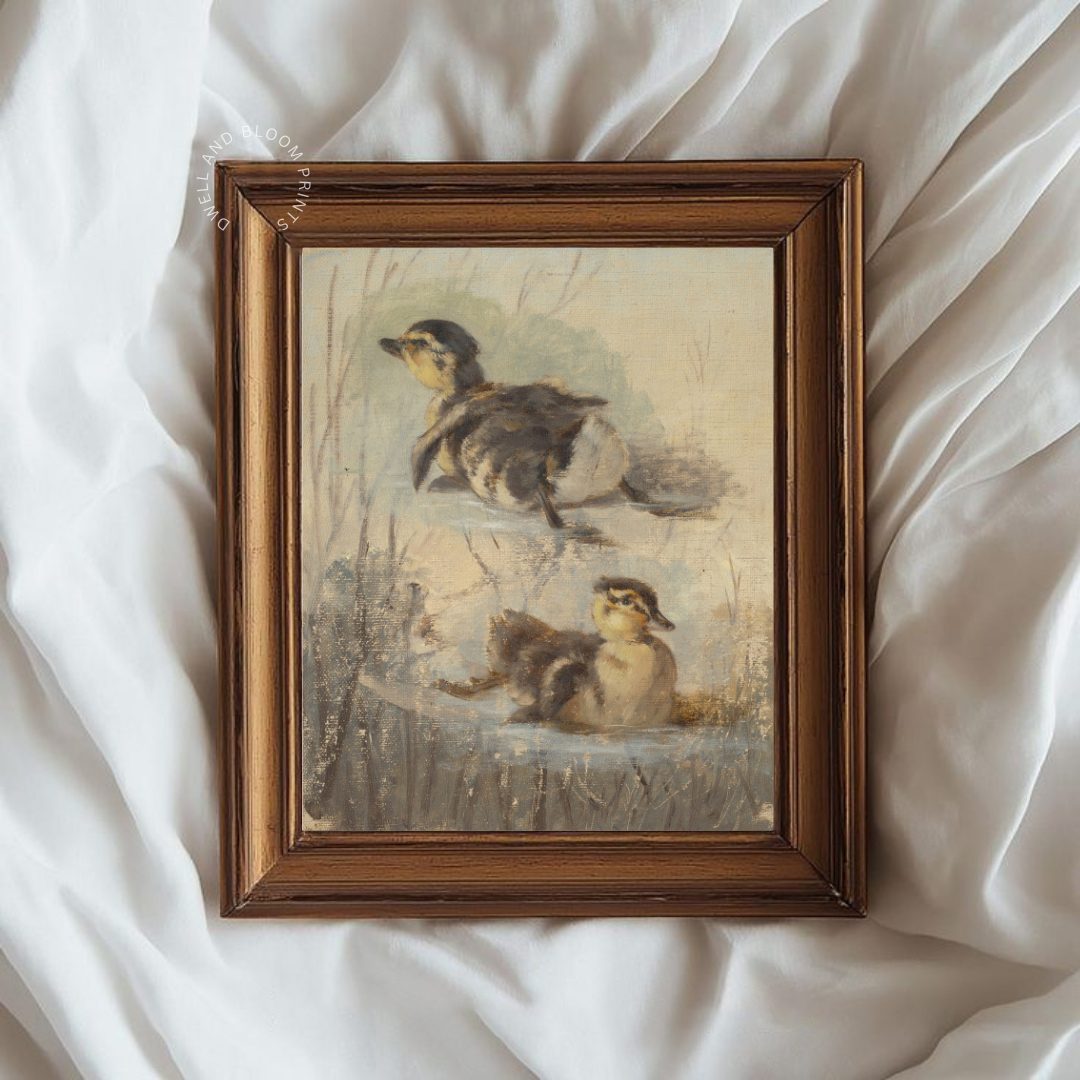 Vintage Duck Painting | Vintage Nursery Wall Art