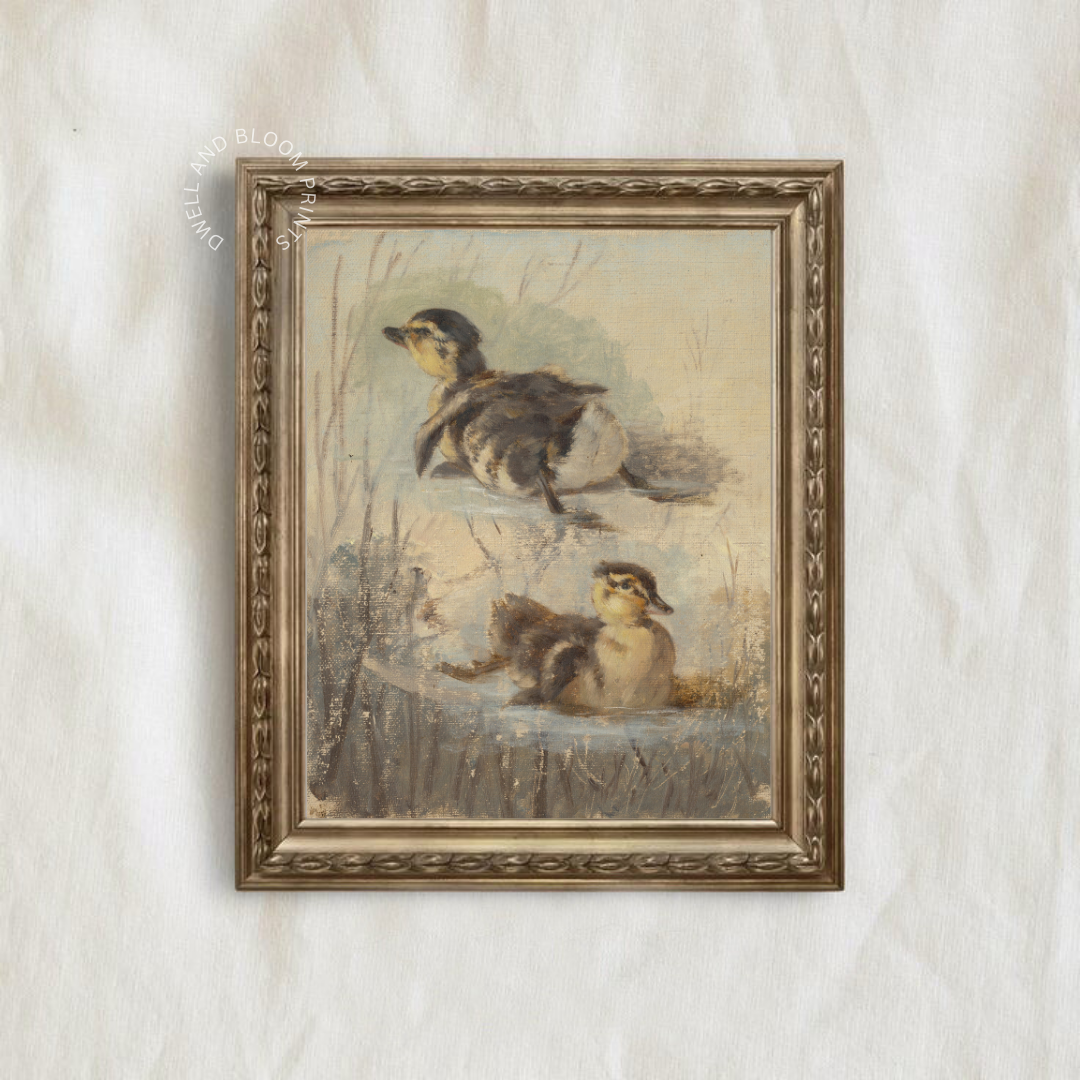 Vintage Duck Painting | Vintage Nursery Wall Art