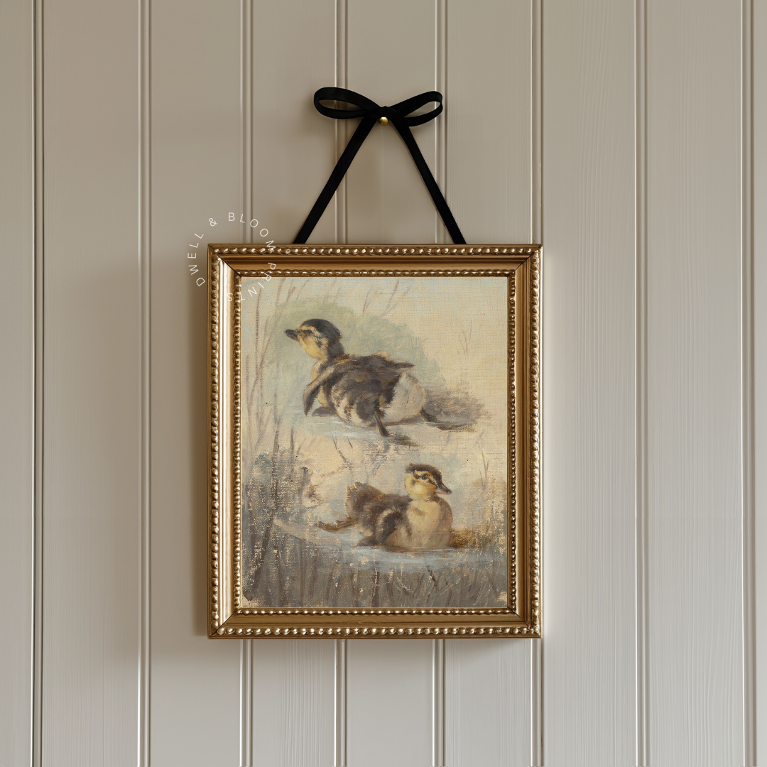 Vintage Duck Painting | Vintage Nursery Wall Art