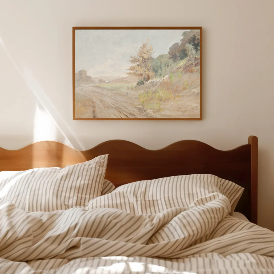 Vintage Muted Landscape Art Print | Vintage Landscape Painting