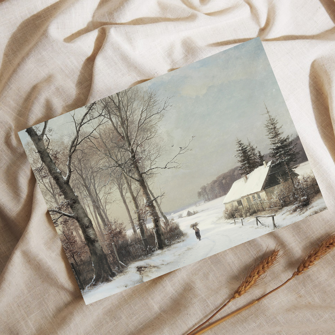Vintage Winter Landscape Art Print | Printable Vintage Landscape Art