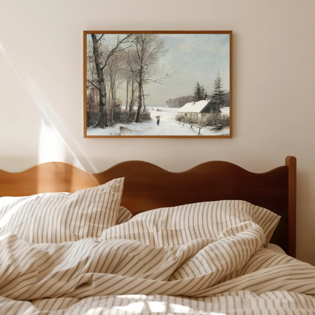 Vintage Winter Landscape Art Print | Printable Vintage Landscape Art
