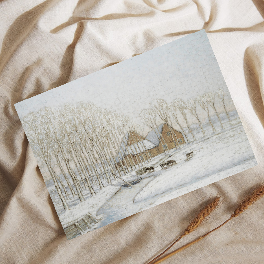Vintage Winter Landscape Art Print | Printable Vintage Landscape Art