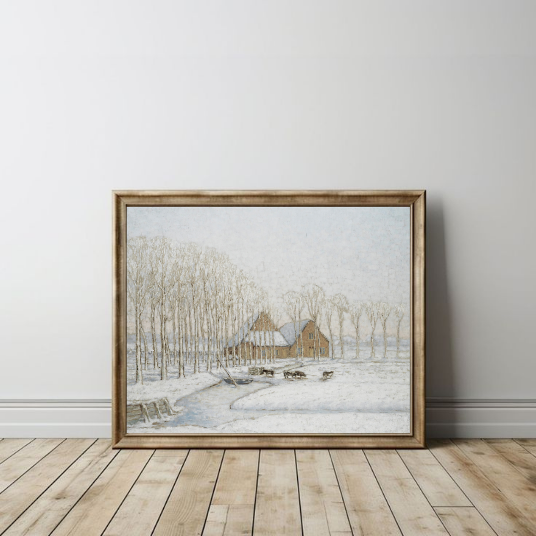 Vintage Winter Landscape Art Print | Printable Vintage Landscape Art