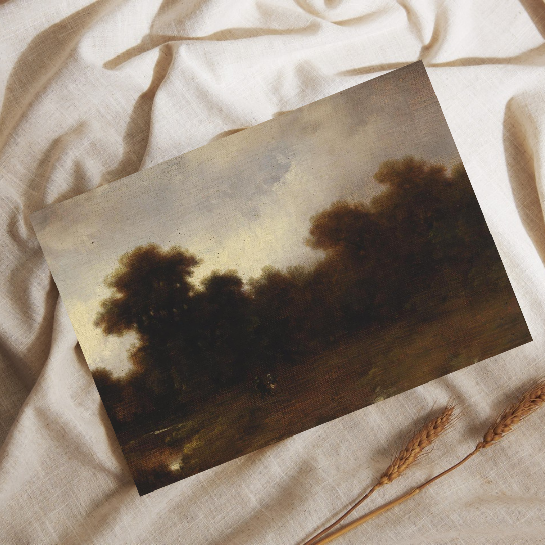 Dark Moody Vintage Landscape Painting | Printable Moody Vintage Art 