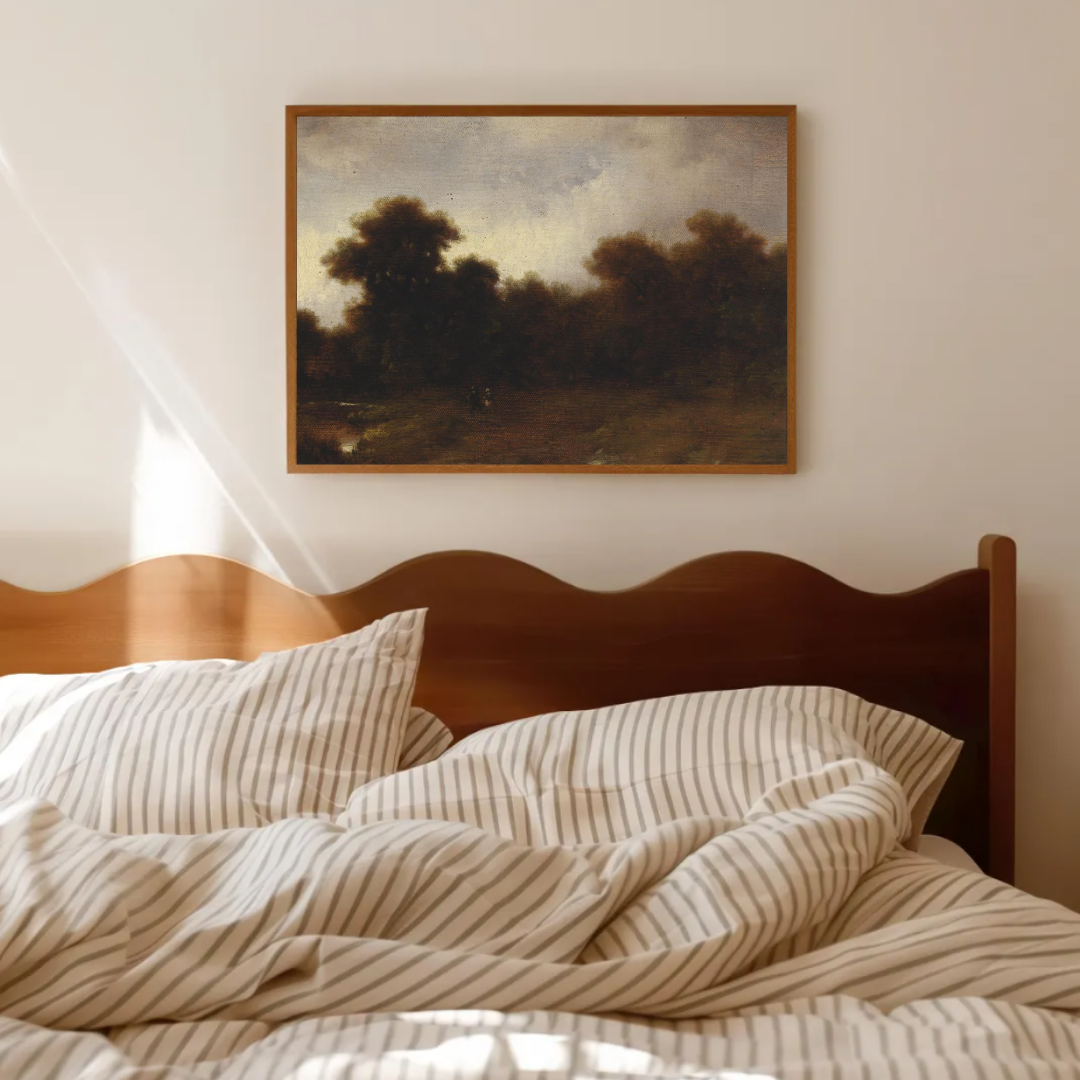 Dark Moody Vintage Landscape Painting | Printable Moody Vintage Art 