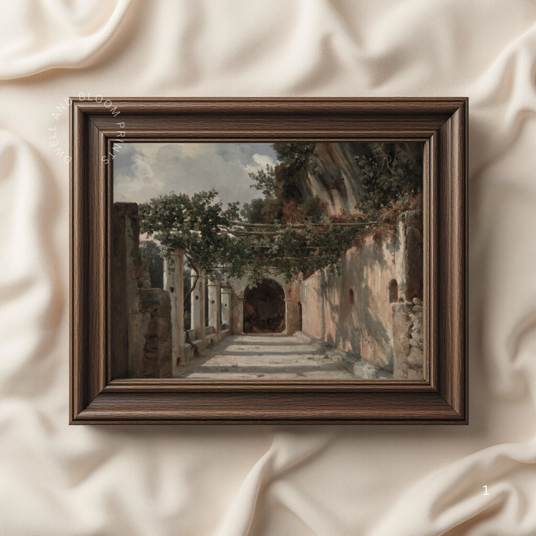 Vintage Summer Art Print | Mediterranean Summer Painting Printable Wall Art 