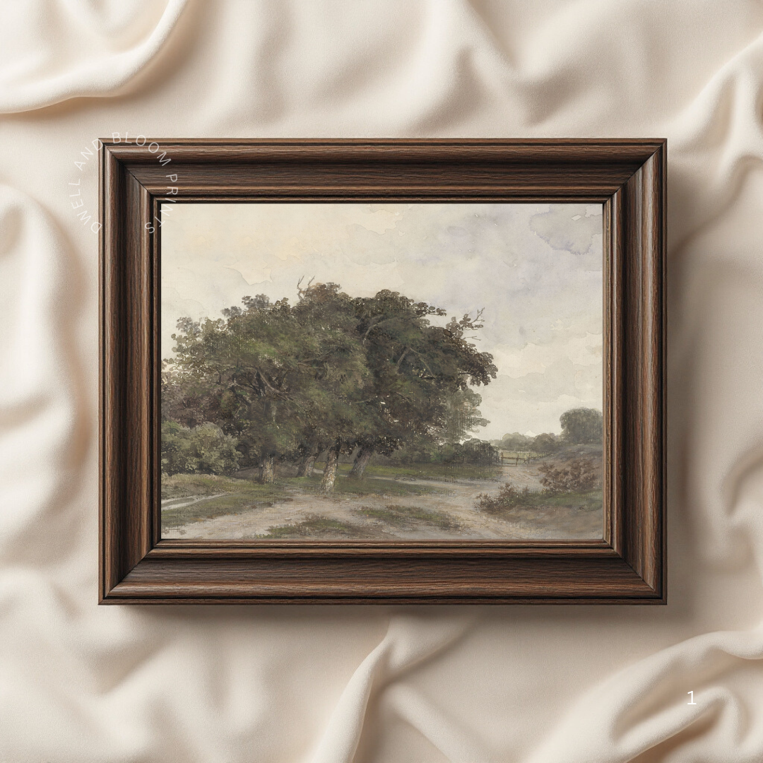 Vintage Summer Landscape Art Print | Antique Landscape Painting