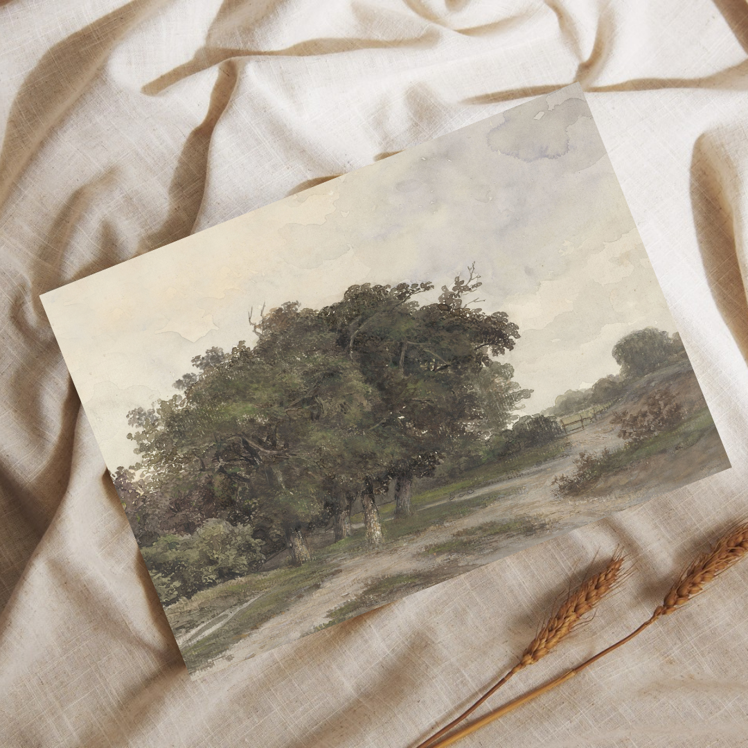 Vintage Summer Landscape Art Print | Antique Landscape Painting