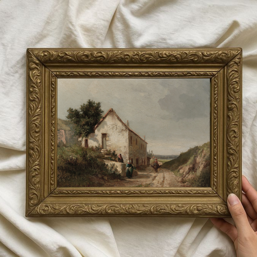Vintage Countryside Landscape Art Print | Vintage Summer Landscape Oil Painting