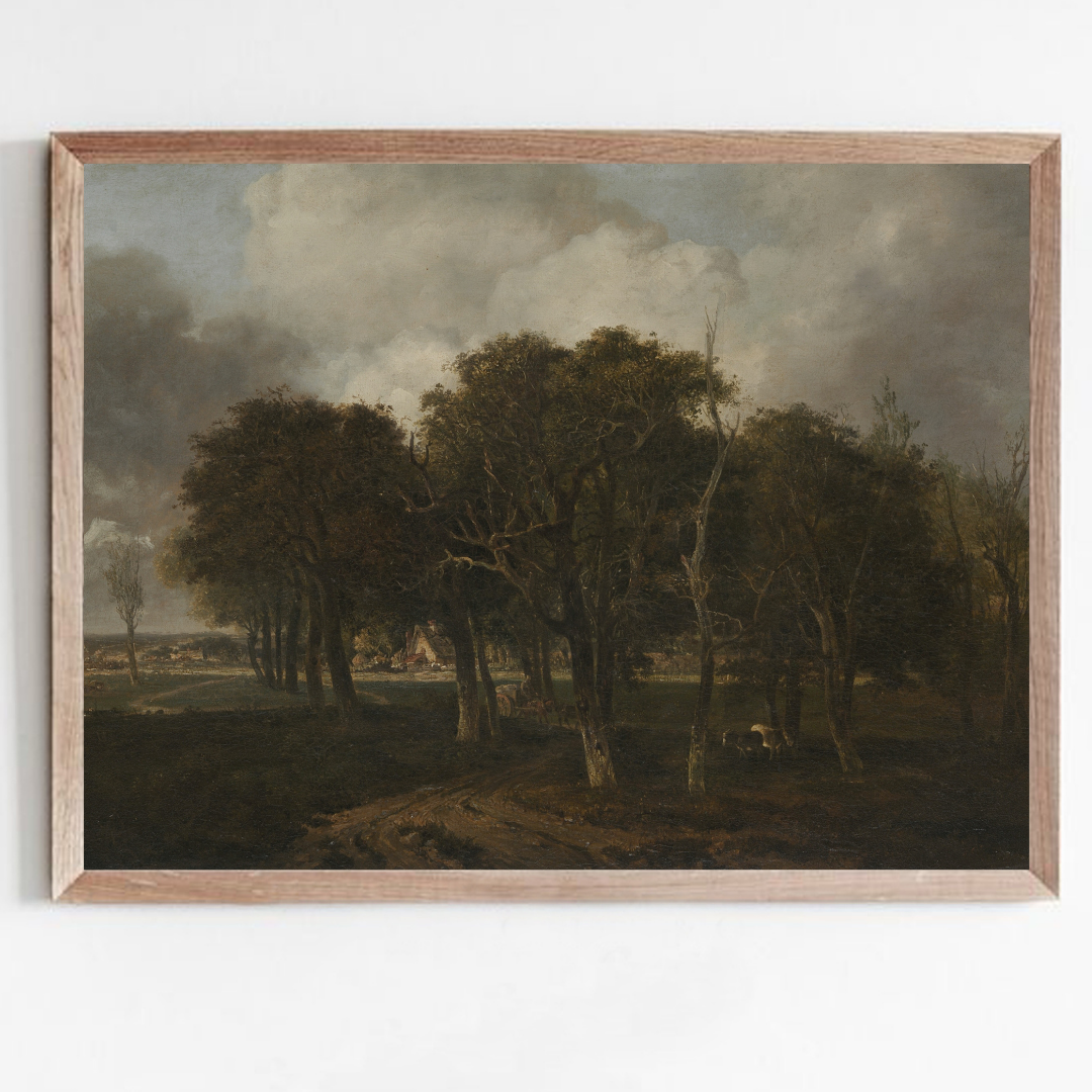 Moody Vintage Landscape Art | Dark Vintage Scenery Painting