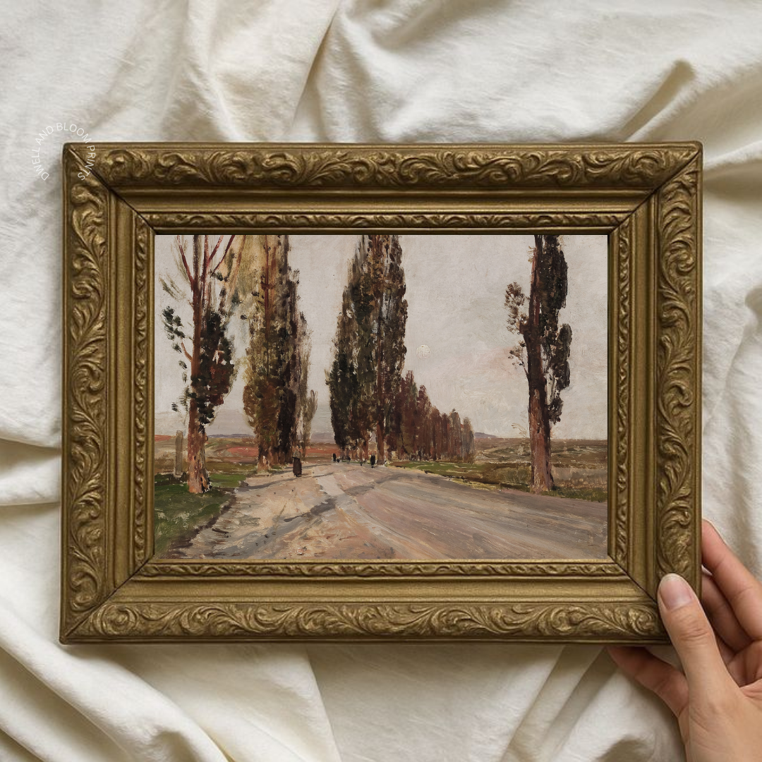 Vintage Tuscan Landscape Art Print | Vintage Italian Landscape Painting