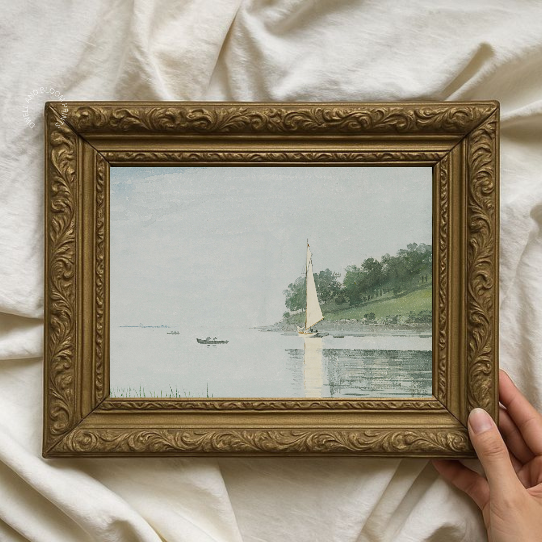 Vintage Nautical Painting | Antique Watercolor Nautical Art Print