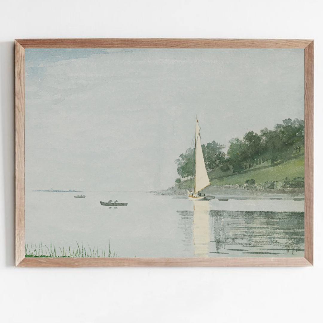 Vintage Nautical Painting | Antique Watercolor Nautical Art Print