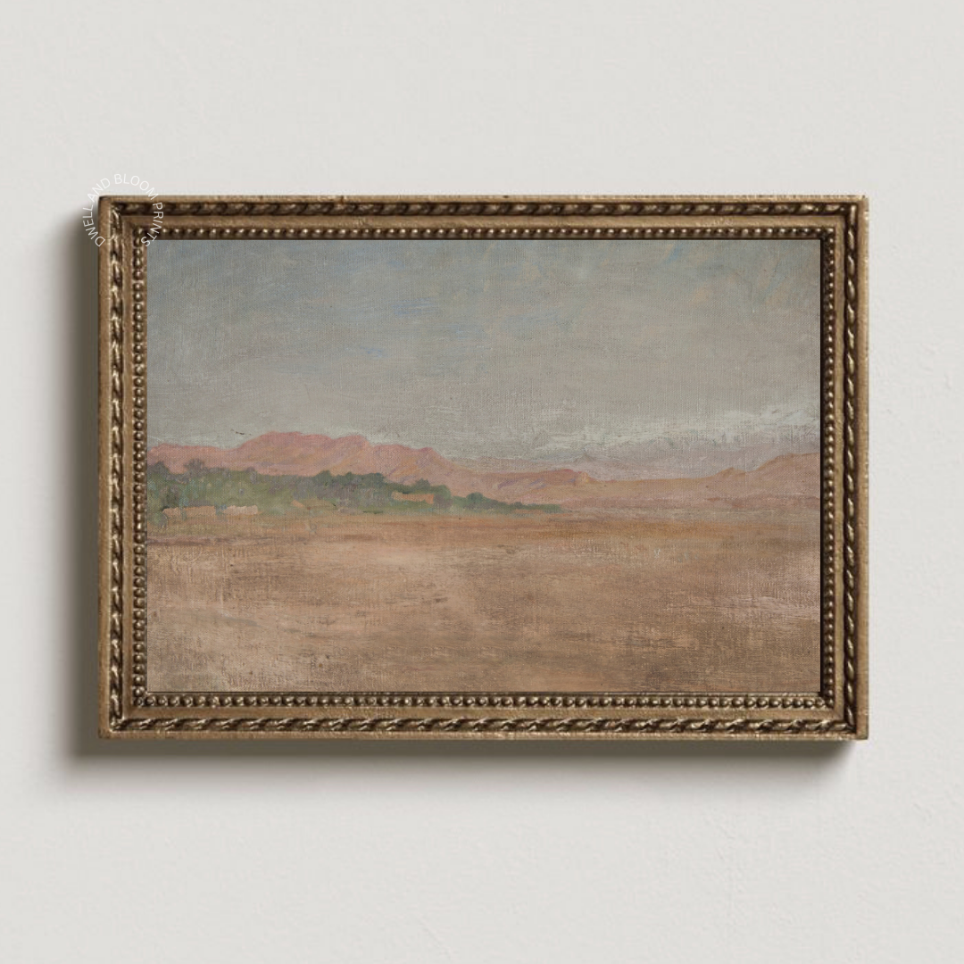 Vintage Muted Landscape Painting | Antique Summer Landscape Art Print
