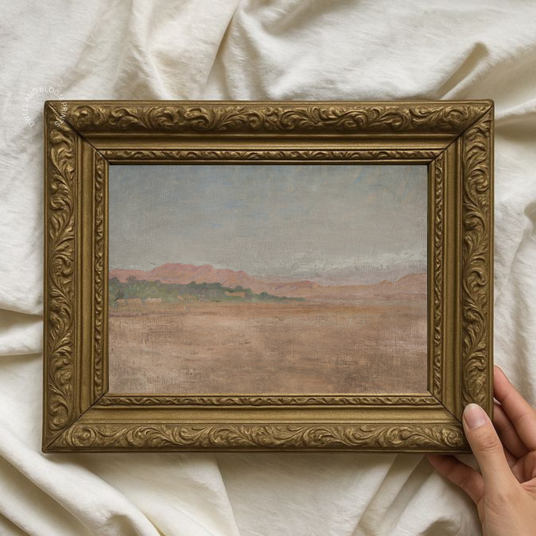 Vintage Muted Landscape Painting | Antique Summer Landscape Art Print
