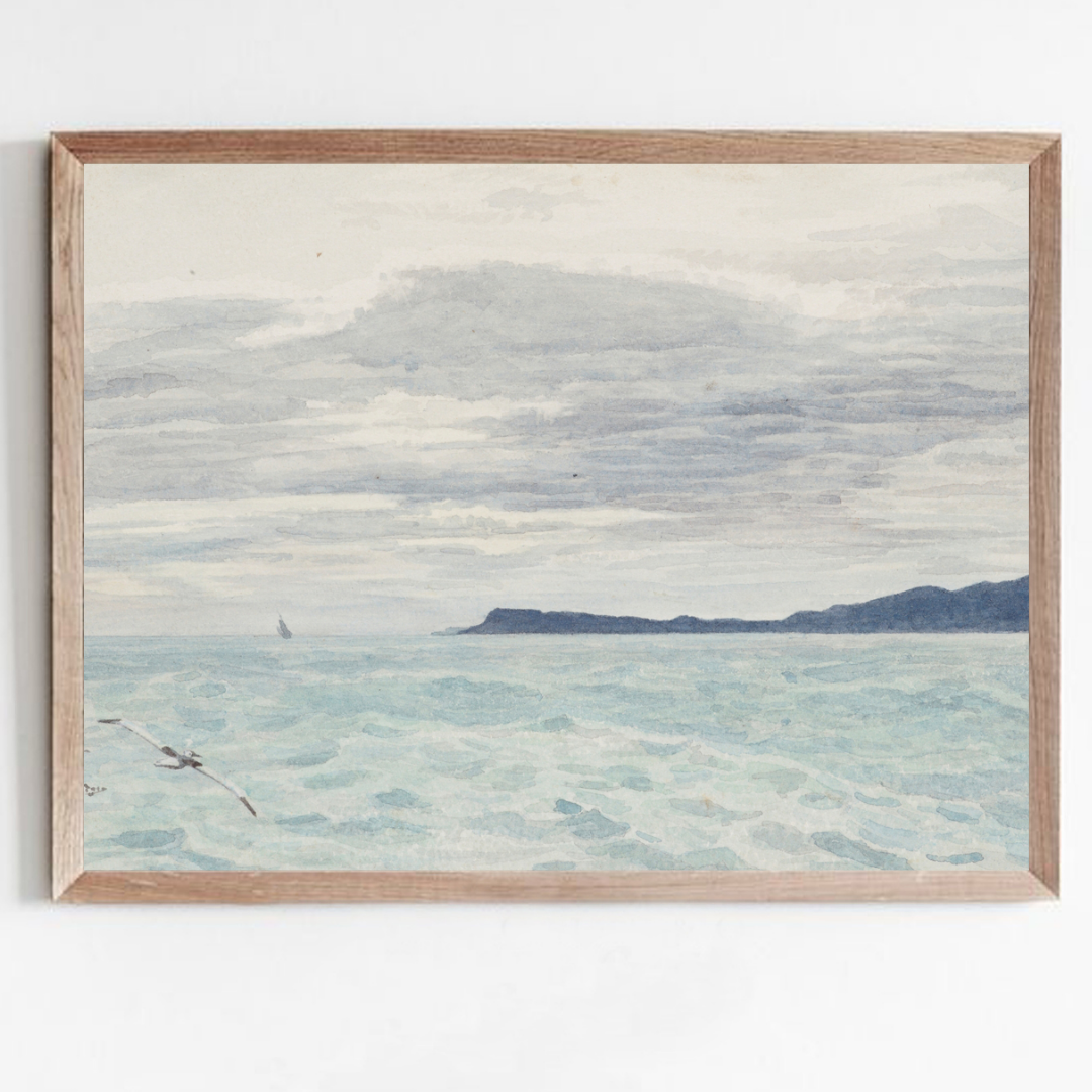 Vintage Seascape Painting | Vintage Coastal Art Print