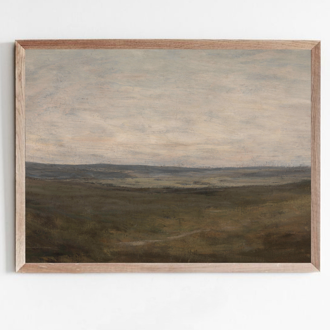 Vintage Landscape Art Print | Moody Landscape Painting