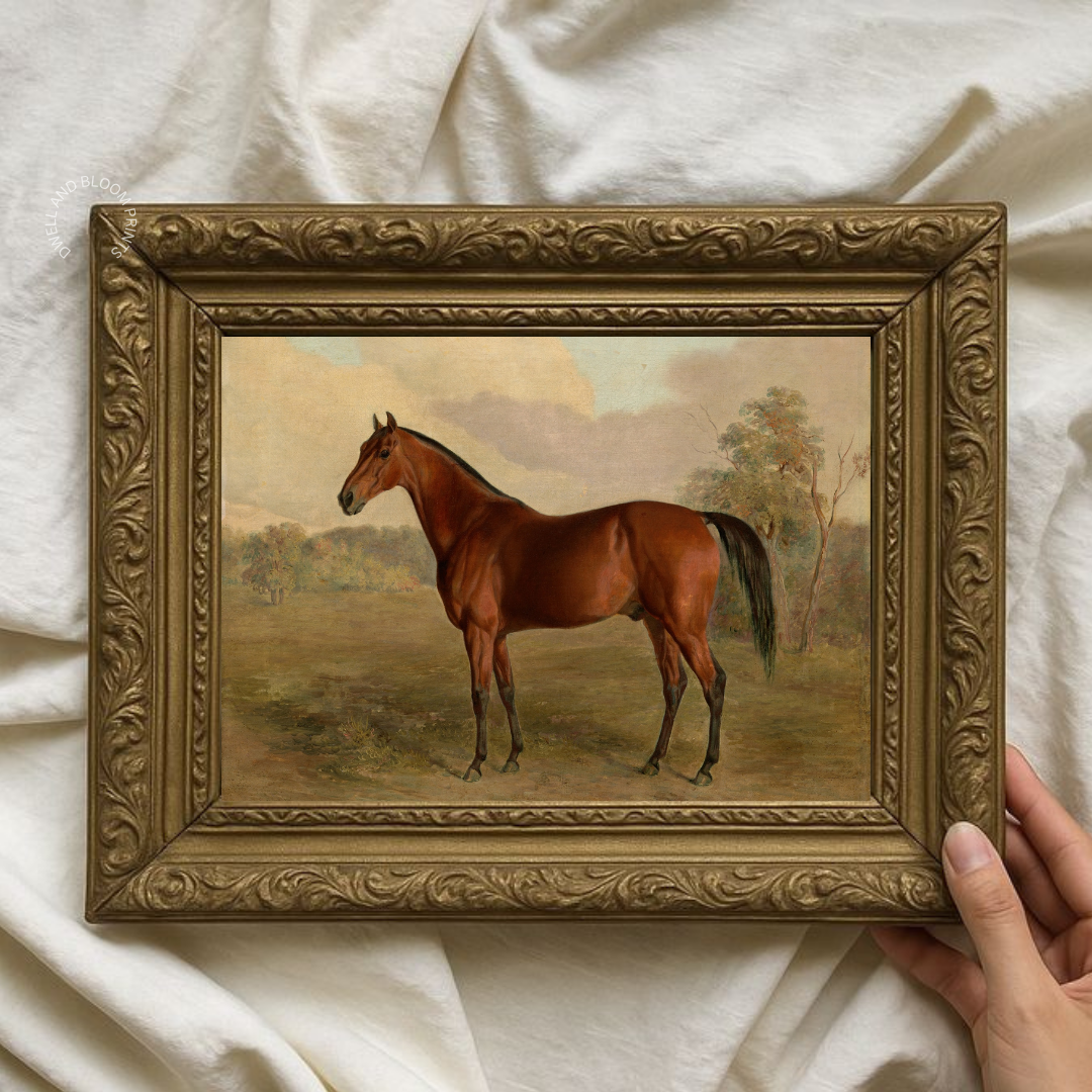 Equestrian Wall Art | Vintage Horse Oil Painting