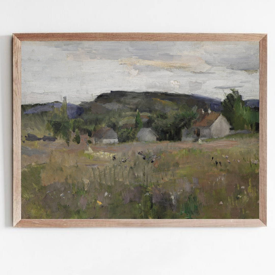 Vintage Cottage Painting | Summer Country Landscape Art Print