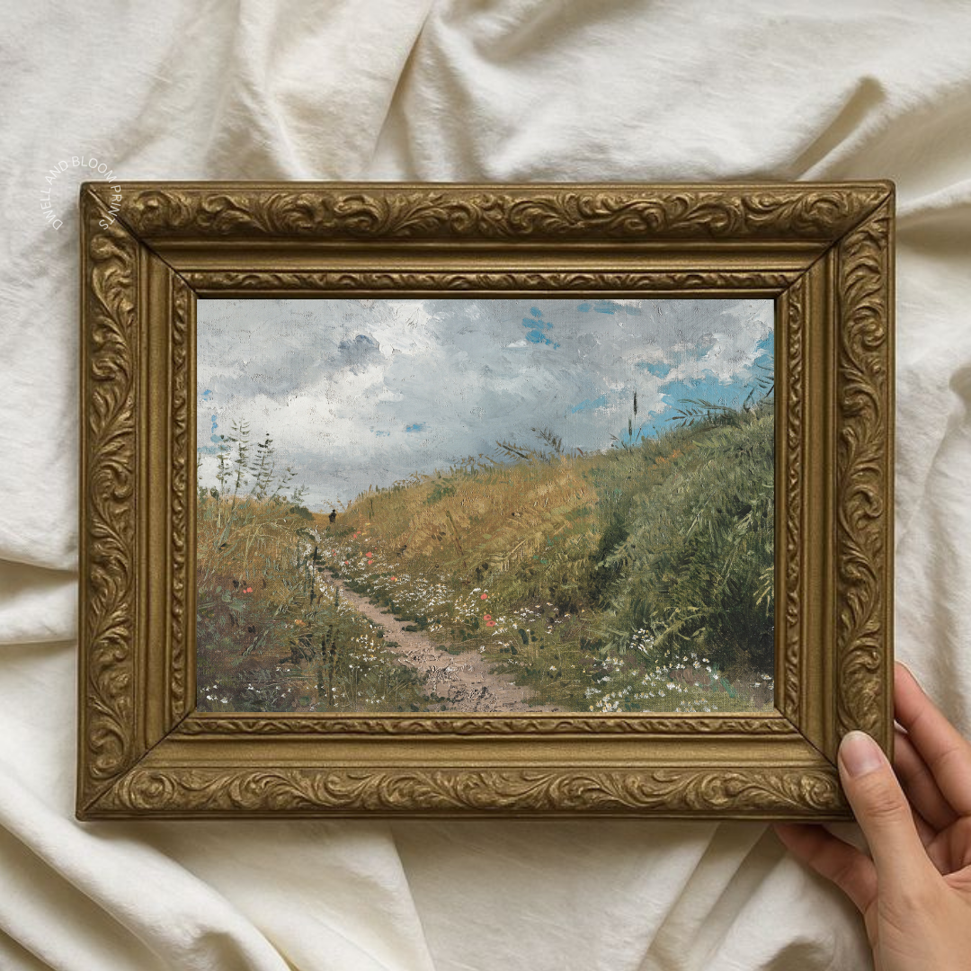 Vintage Country Summer Landscape Painting | Vintage Summer Landscape Art Print