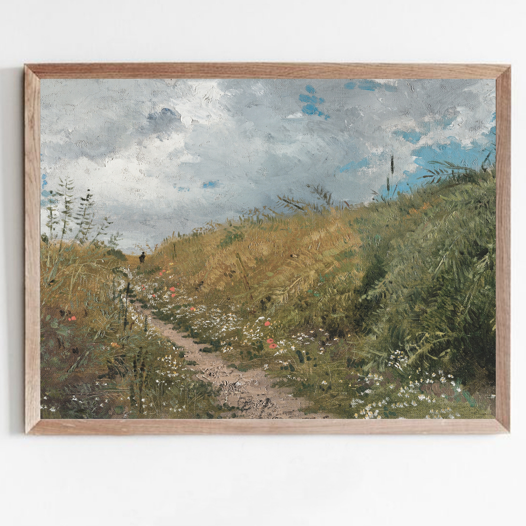 Vintage Country Summer Landscape Painting | Vintage Summer Landscape Art Print