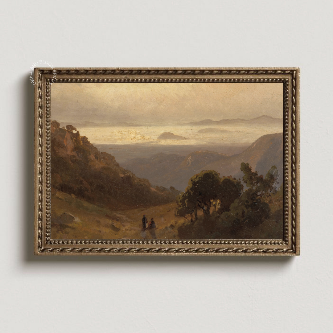 Vintage Moody Landscape Oil Painting | Vintage Fall Landscape Art Print