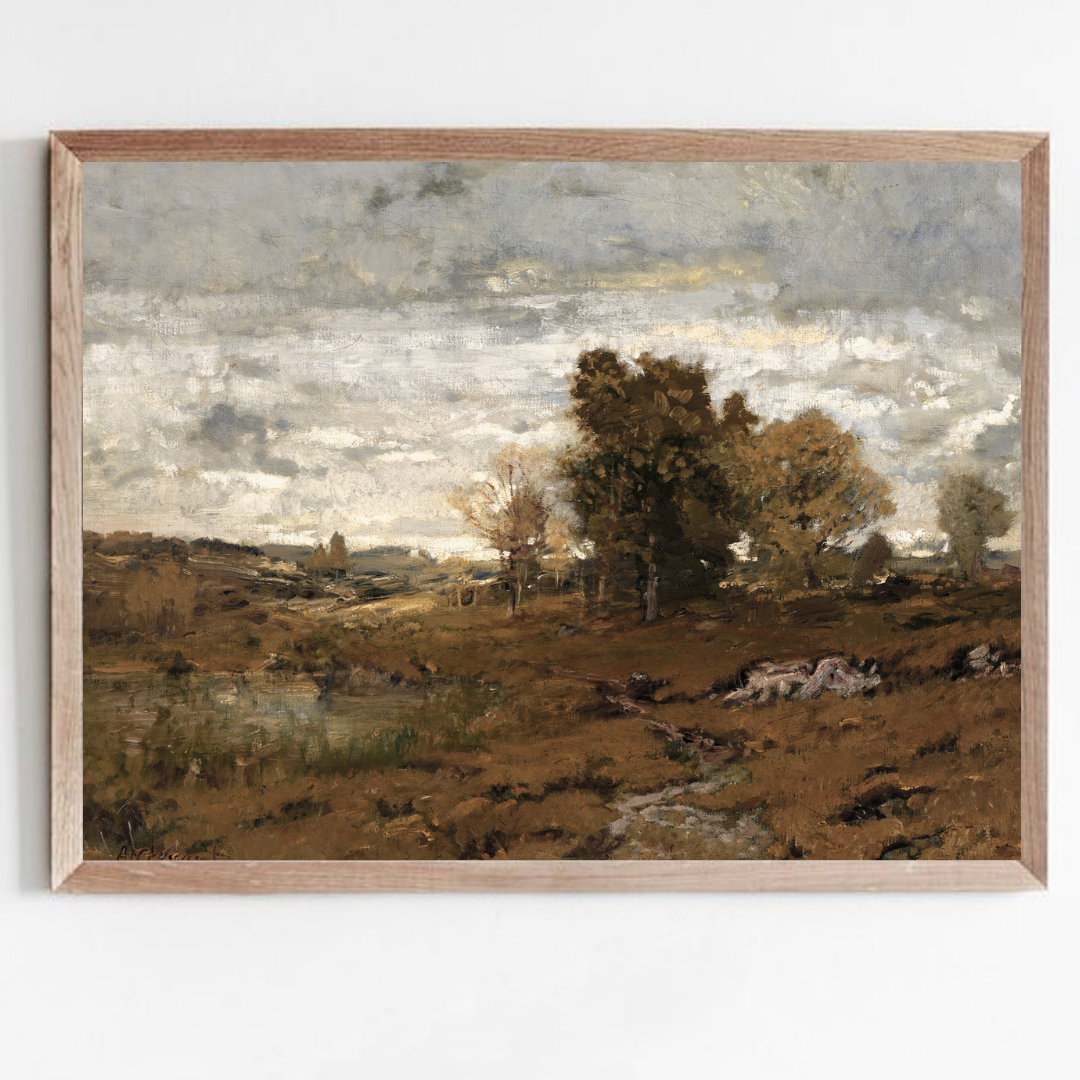 Vintage Country Landscape Wall Art | Vintage Autumn Landscape Painting