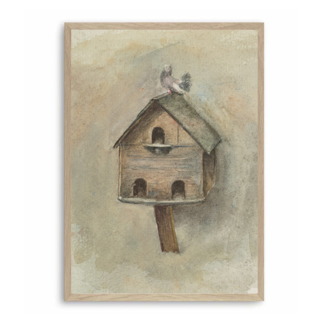 Vintage Nursery Print | Vintage Birdhouse Wall Art