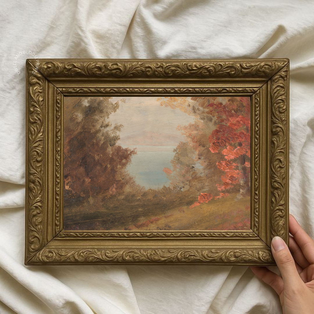 Vintage Fall Landscape Art | Vintage Autumn Printable Art