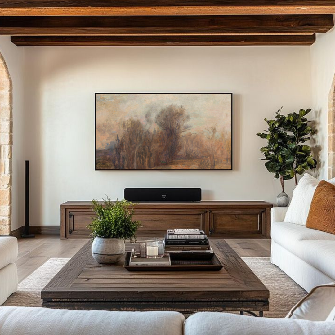 Samsung Frame TV Art | Muted Vintage Landscape Painting